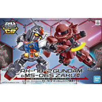 SD GUNDAM CROSS SILHOUETTE RX-78-2 GUNDAM & MS-06S ZAKU II
