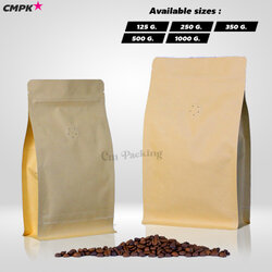 (10ใบ) ถุงบรรจุเมล็ดกาแฟ ขยายข้างตั้งได้ ติดวาล์ว ไม่พิมพ์ลาย ไม่ต้องใช้เครื่องซีล