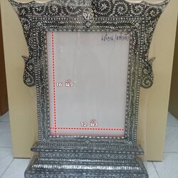 ⭐ กรอบสัญญาบัตร ไม้เบญจพรรณ งานมุกถม ลายแต่ง