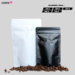 ถุงกาแฟ ถุงใส่เมล็ดกาแฟ มีซิปล็อค ขนาดบรรจุ 100g-1Kg ตั้งได้ เนื้อแมต (10 ใบ)