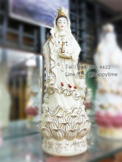 ของขวัญขึ้นบ้านใหม่ เจ้าแม่กวนอิม ขนาด 16 นิ้ว ชุดสีครีม