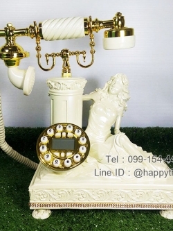 โทรศัพท์เรซิ่น รูปหญิงสาวนั่งข้างเสาโรมัน