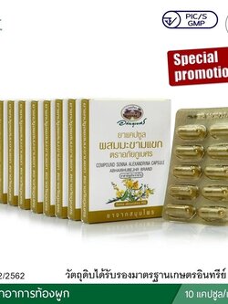 ยาแคปซูลผสมมะขามแขก อภัยภูเบศร ขนาด 10 แคปซูล (แผง) 10 กล่อง