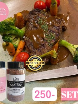 ชุดโปรสุดคุ้ม เกลือชมพู หิมาลายัน พิงค์ ซอลท์ ตรา อาร์ ไอ ชนิดป่น 300 g. + เกลือดำ หิมาลายัน แบล็ค ซอลท์ ตรา อาร์ ไอ ชนิดป่น 350 g.