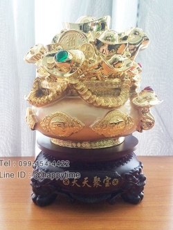 ของขวัญมงคลวันขึ้นบ้านใหม่ กระถางสมบัติใส่เงินทอง