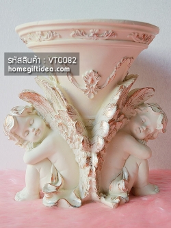 แจกันดอกไม้ประดับบ้าน รูปกามเทพคู่ สไตล์โรมัน