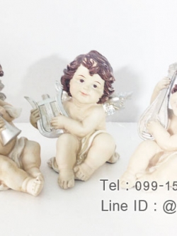 ตุ๊กตาเรซิ่นตกแต่งบ้านใหม่ ประดับบ้าน ชุดคิวปิดน้อยเล่นดนตรี