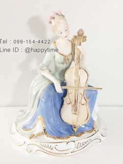 ของขวัญขึ้นบ้านใหม่สุดคลาสสิค ตุ๊กตาเรซิ่นหญิงสาวเล่นดนตรี