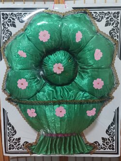 พวงหรีดผ้าแพร_สีเขียว