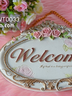 ป้าย Welcome เรซิ่น แขวนหน้าห้อง