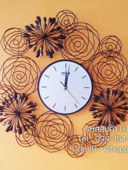 นาฬิกาแขวนผนังสำหรับตกแต่งบ้านใหม่ รุ่นพลุดอกไม้กลม