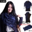 ผ้าพันคอชีมัค Shemash (เนื้อผ้า Viscose) : สีน้ำเงิน-ดำ CV009