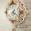 นาฬิกาแขวนแต่งบ้าน Vintage Style กุหลาบทองขอบขาว