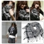 ผ้าพันคอชีมัค Shemash (เนื้อผ้า Viscose) : สีขาว-ดำ CV001