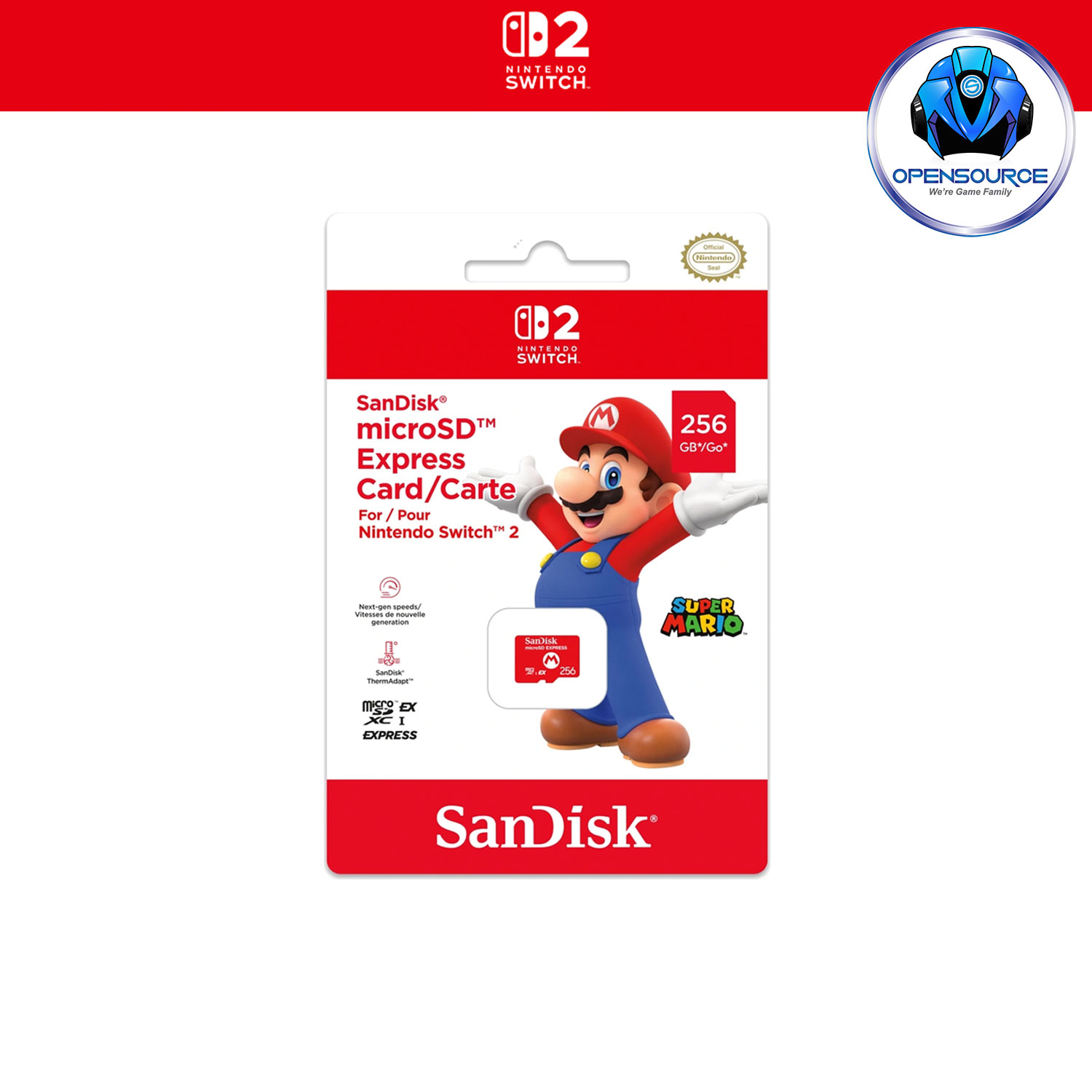 Sandisk microSD Express Card – 256GB for Nintendo Switch 2